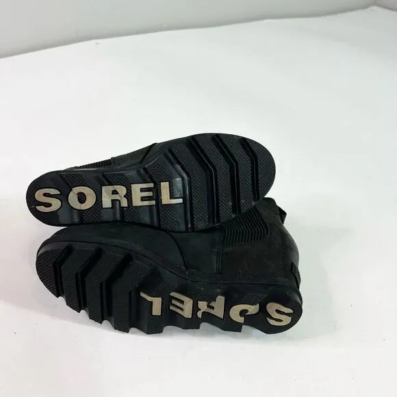 Sorel Boots Womens 7.5 Black Joan of Arctic Wedge II Chelsea