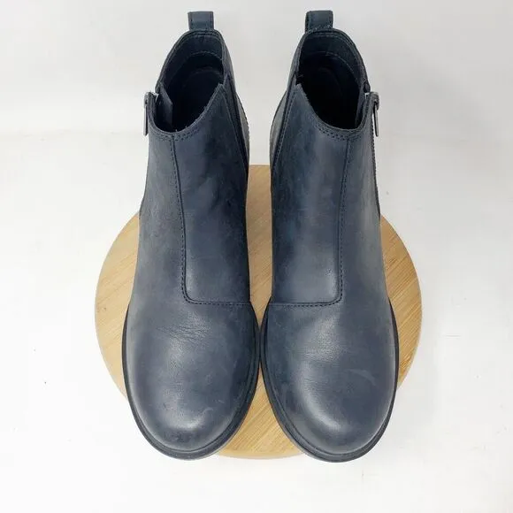 Sorel Evie II Boots Womens 9 Black Leather Hidden Wedge Heel Waterproof Shoes