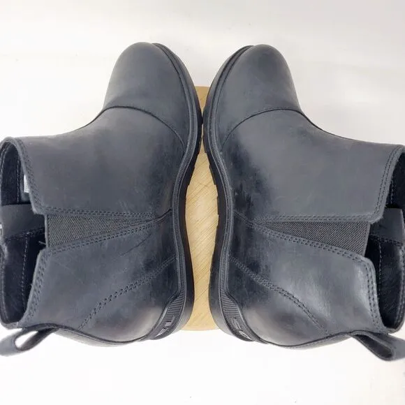 Sorel Evie II Boots Womens 9 Black Leather Hidden Wedge Heel Waterproof Shoes
