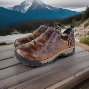Sorel Paxon Moc Waterproof Brown Leather Slip-On US 9 Men's Hiking Walking Shoes