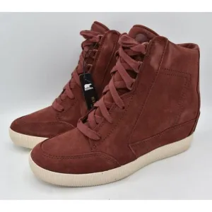 Sorel Womens Size 7.5 Out N About Spice Chalk Waterproof Suede Wedge Shoes