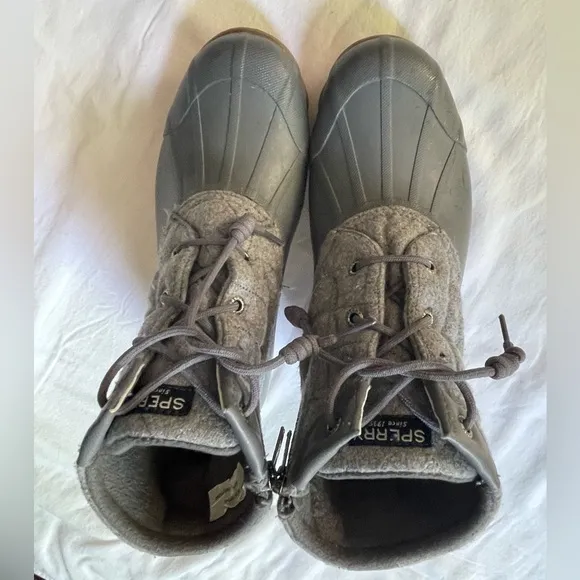 Sperry Gray Skyler Gulf Quilted Duck &amp; Rain Boots
