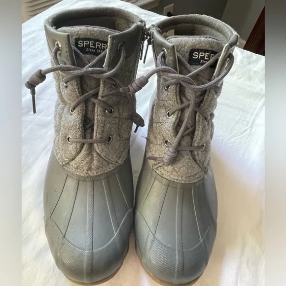 Sperry Gray Skyler Gulf Quilted Duck &amp; Rain Boots