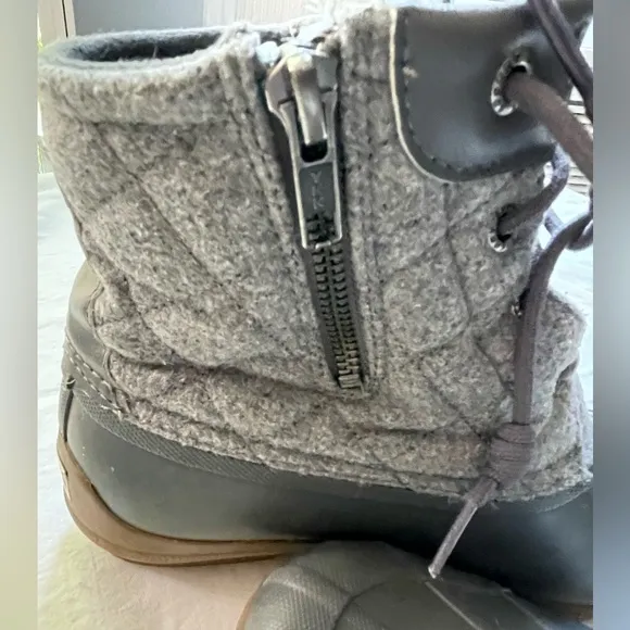 Sperry Gray Skyler Gulf Quilted Duck &amp; Rain Boots
