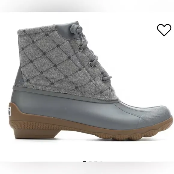 Sperry Gray Skyler Gulf Quilted Duck &amp; Rain Boots