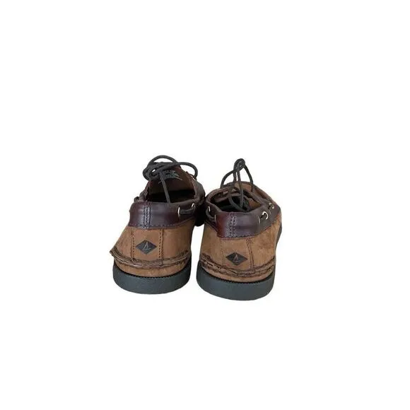 Sperry Mens Brown 2 Eye Rawhide Laces Leather Top Sider Boat Shoes Size 12M