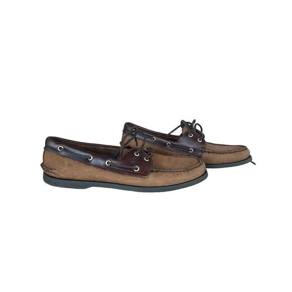 Sperry Mens Brown 2 Eye Rawhide Laces Leather Top Sider Boat Shoes Size 12M