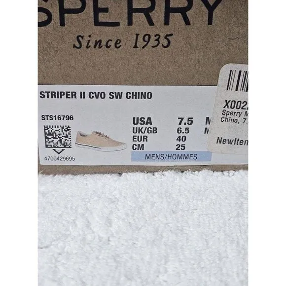 Sperry mens Striper II  Chino sneakers Nwb