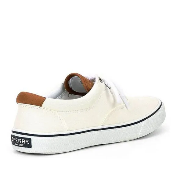 SPERRY Men's White Canvas Lace Up Sneaker Shoes 9 Wide