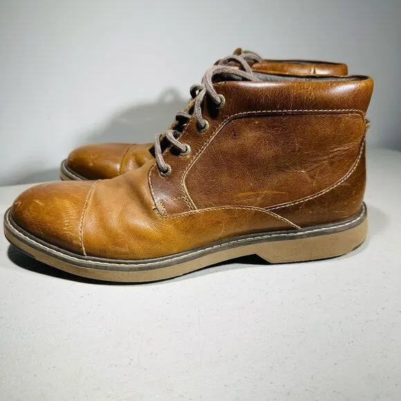 SPERRY TOP SIDER BROWN LEATHER LACE UP ANKLE BOOTS SIZE 8