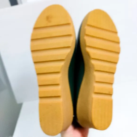 Sperry Top Sider hunter Green plarform wedge rain boots 10 worn once