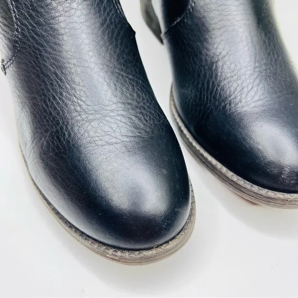 Sperry Top Sider Juniper Glyn Black Leather Side Lace Ankle Moto Boots Booties