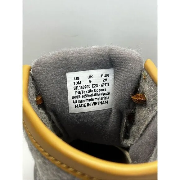 Sperry Top Sider Saltwater Kids Size 10M Duck Rain Boots Wool Gray STL163900