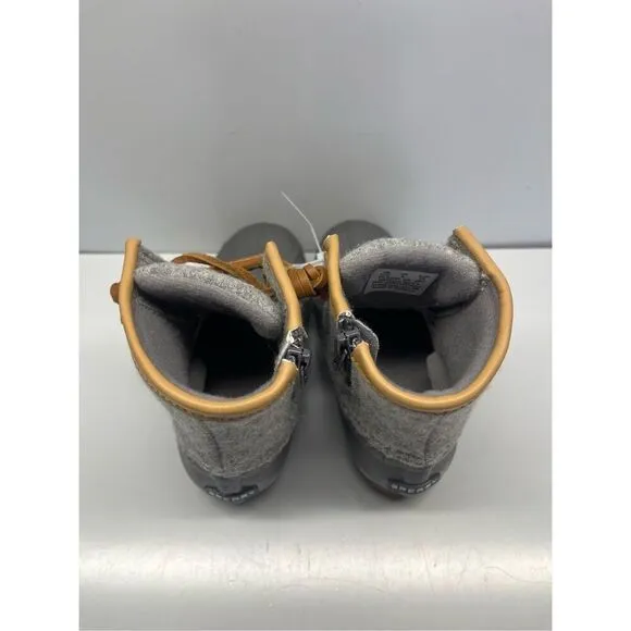 Sperry Top Sider Saltwater Kids Size 10M Duck Rain Boots Wool Gray STL163900