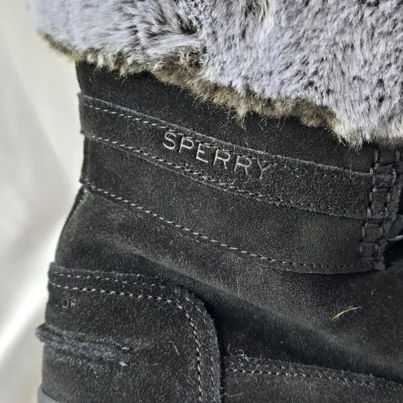Sperry Womens Torrent Lace Up Size 8.5 Black Waterproof Winter Boots Insulated