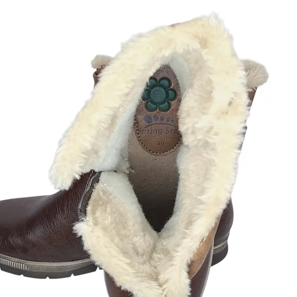 Spring Step Yamma Faux Leather Winter Boots Euro 40 US 9 NWOB