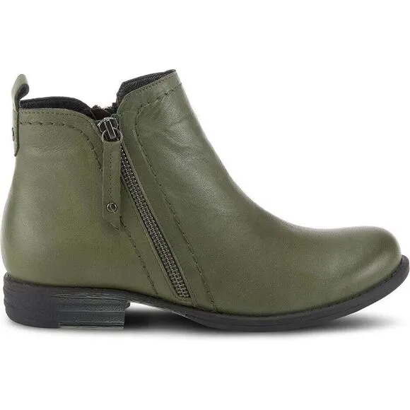 Spring Step Oziel Boots Women's 10.5-11 Olive Green Leather Ankle Bootie ZPO687