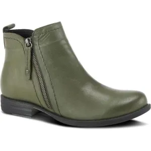 Spring Step Oziel Boots Women's 10.5-11 Olive Green Leather Ankle Bootie ZPO687