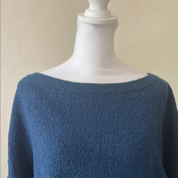 St. John Marine Blue  Boat Neck Sweater