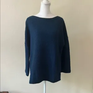 St. John Marine Blue  Boat Neck Sweater