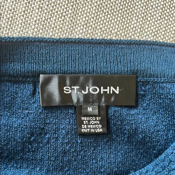 St. John Marine Blue  Boat Neck Sweater