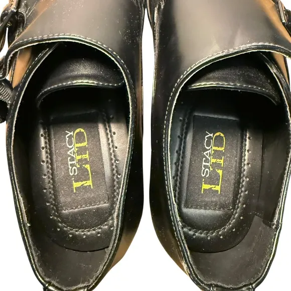 Stacy Adams Men's 8.5M Black Double Monk Strap Dress Shoes Cap Toe