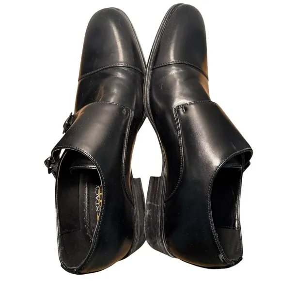 Stacy Adams Men's 8.5M Black Double Monk Strap Dress Shoes Cap Toe