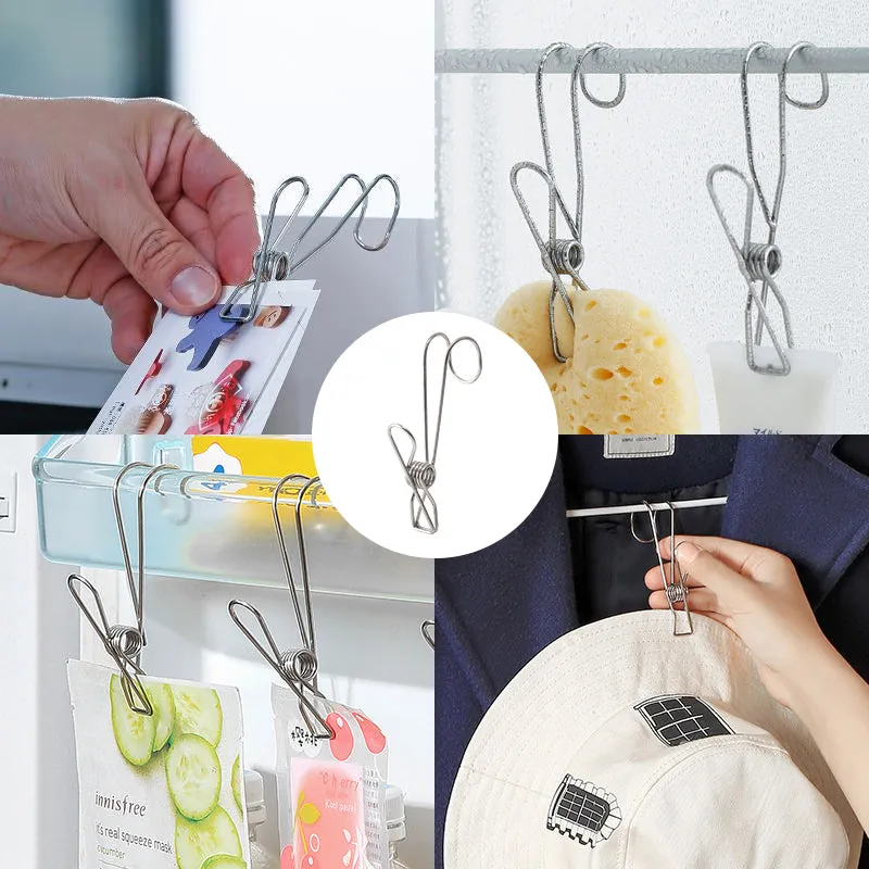 Stainless Steel Clothes Pins Hook Clip(10pcs)