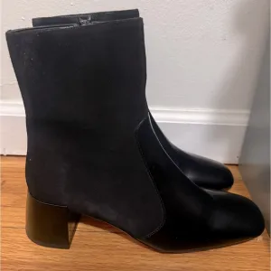 STAUD Women’s Black Leather Suede Andy Ankle Boots Size 8 NEW