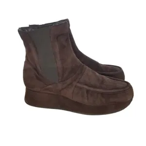 Stephane Kelian | Brown Suede Ankle Boots Platform 9.5 Slip On