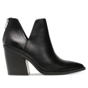 STEVE MADDEN Alyse Black Leather Ankle Boots Sz 7.5 NEW