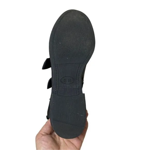 Steve Madden Black Buckle Motorcycle Ankle Boots Round Toe Size 8M