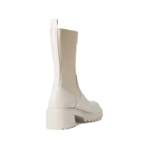 Steve Madden Hesitant Lug Mid Calf Boot Bone Leather Size 8.5 NIB