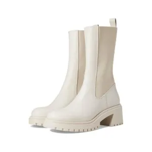 Steve Madden Hesitant Lug Mid Calf Boot Bone Leather Size 8.5 NIB