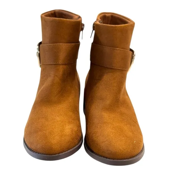 STEVE MADDEN Kids Cognac Bayville Zip Ankle Bootie | US 4