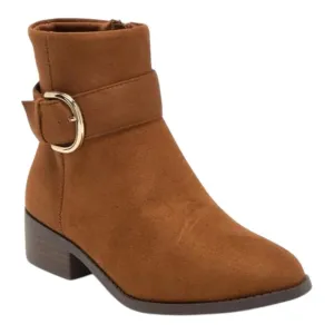 STEVE MADDEN Kids Cognac Bayville Zip Ankle Bootie | US 4