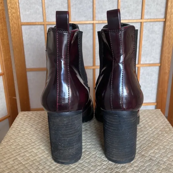 Steve Madden Oxblood Burgundy Anarchy Boots with 3.5”Heel Size 7M