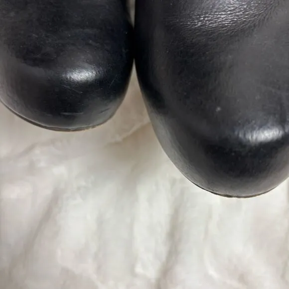 Steve Madden Rikki black leather knee high platform boots size 9
