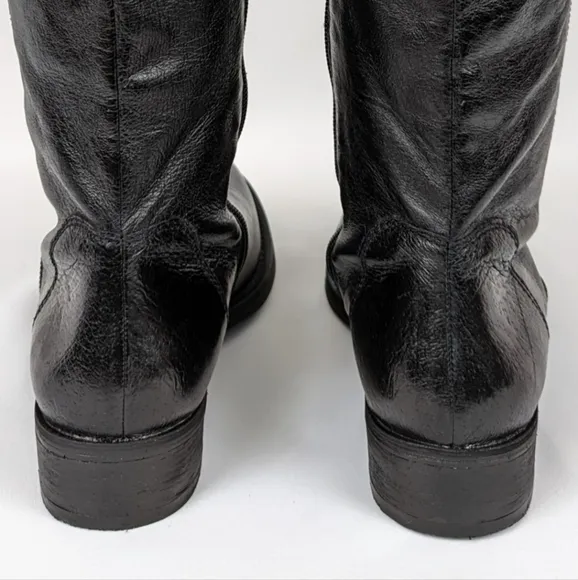 Steve Madden Shawny Riding Boots Moto Equestrian Side Zip Black size 8.5 NWOT