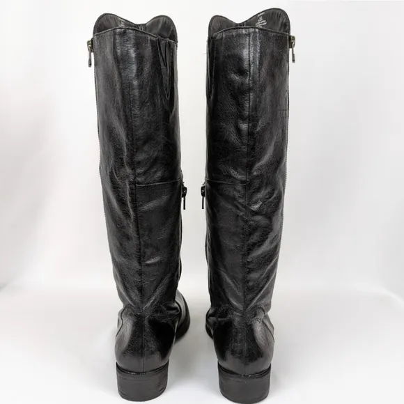 Steve Madden Shawny Riding Boots Moto Equestrian Side Zip Black size 8.5 NWOT