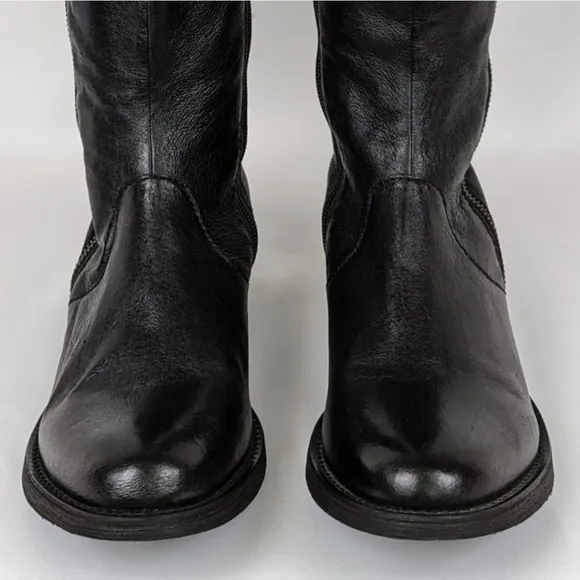 Steve Madden Shawny Riding Boots Moto Equestrian Side Zip Black size 8.5 NWOT