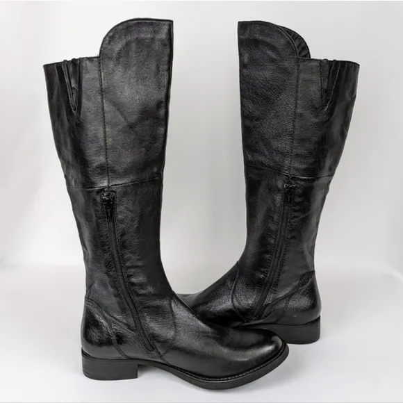 Steve Madden Shawny Riding Boots Moto Equestrian Side Zip Black size 8.5 NWOT