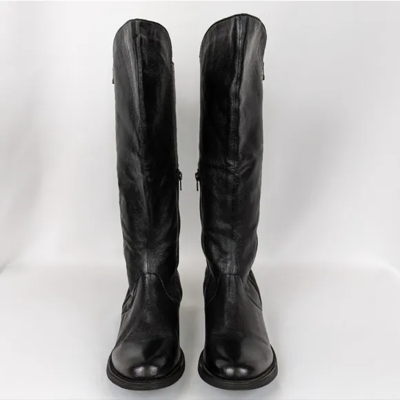 Steve Madden Shawny Riding Boots Moto Equestrian Side Zip Black size 8.5 NWOT