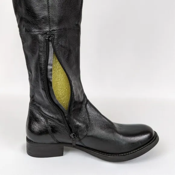 Steve Madden Shawny Riding Boots Moto Equestrian Side Zip Black size 8.5 NWOT