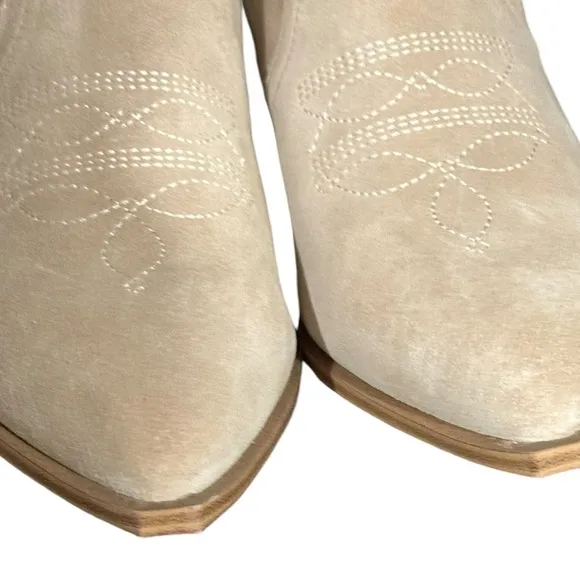 Steve Madden Stable Sand Suede Western Cowboy Ankle Zipper Booties Boots 11 NEW