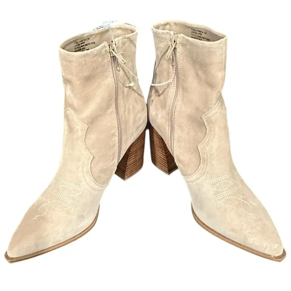 Steve Madden Stable Sand Suede Western Cowboy Ankle Zipper Booties Boots 11 NEW