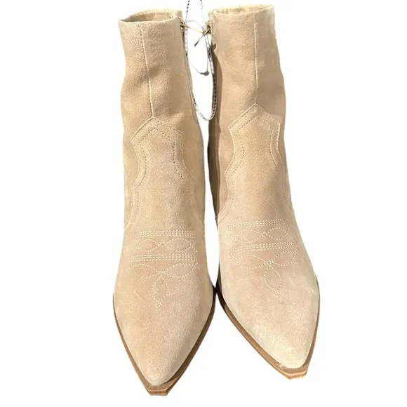 Steve Madden Stable Sand Suede Western Cowboy Ankle Zipper Booties Boots 11 NEW