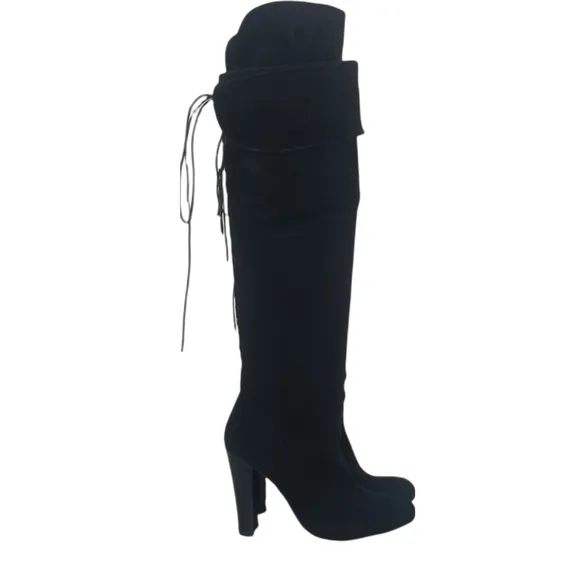 Steve Madden Velvet Over the Knee Thigh High Boots in Black Womens Size 6.5