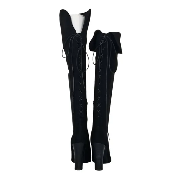Steve Madden Velvet Over the Knee Thigh High Boots in Black Womens Size 6.5