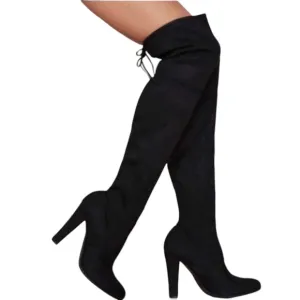 Steve Madden Velvet Over the Knee Thigh High Boots in Black Womens Size 6.5
